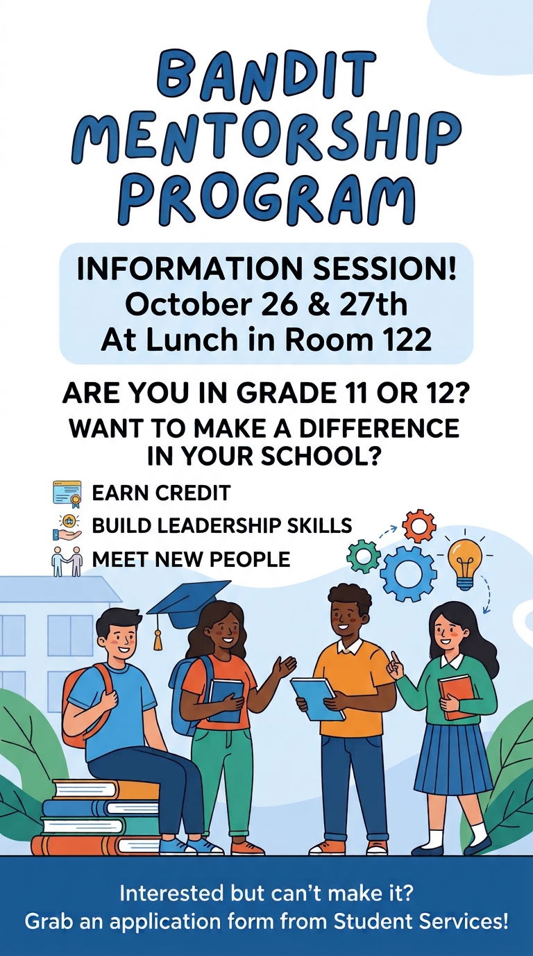 Bandit Mentorship Information Session Poster