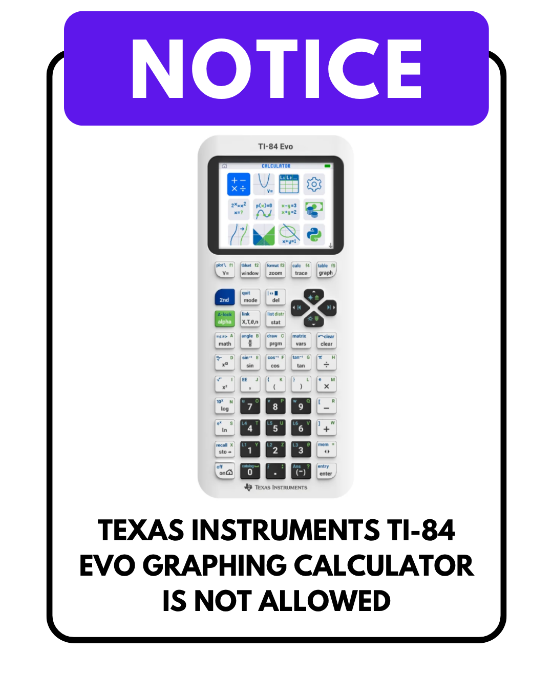 This calculator is not allowed